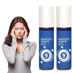 Comioke Migraine Roll on Stick, Maux de tête - Roller, Roll on Maux de Tête, Roller Huiles Essentielles Naturelles pour Tête Lourde et les Tensions de la Tête, Diminue le Stress, 2x 5 ml (DIDIhouse, neuf)