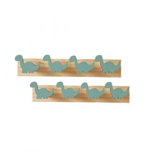 G&eacute;n&eacute;rique Porte manteau mural pour enfant, Crochet &Agrave; Serviette en Bois Dinosaure Pat&egrave;re D&eacute;coratif Animal Dinosaure Crochet, Deco chambre fille bebe garcon avec 4 crochets pour veste sac (黄山市徽州区保盛百货商行, neuf)
