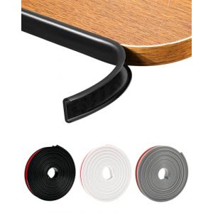 JSIWOTH Bande de Chant en Forme de U 20 mm, Profil de Finition Plan de Travail Auto-Adh&eacute;sif 5 m, Protection Coin de Table B&eacute;b&eacute;, Corni&egrave;re PVC Souple, Bande Caoutchouc pour Meubles, Comptoir, &Eacute;tag&egrave;re (WOPAI_USD, neuf)