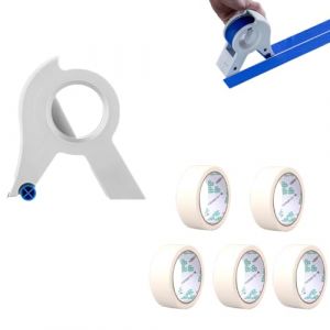Dispenser de ruban adhésif, Masking Machine portable, applicateur de bande de masquage, 5 rouleaux inclus, outil polyvalent pour peinture et bricolage (1*dérouleur scotch+5*masking tap(Blanc)) (HeFeiJianAnLinDianZiShangWuYouXianGongSi, neuf)