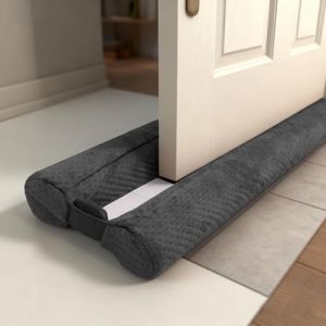 Boudin de Porte Isolant Froid Double Joint pour Porte 76-91 cm - sans Colle - Bas de Porte Isolation Anti Bruit Poussi&egrave;re Stop &agrave; l'air Froid Anti Souris Insectes, Gris (Sam7Ting, neuf)