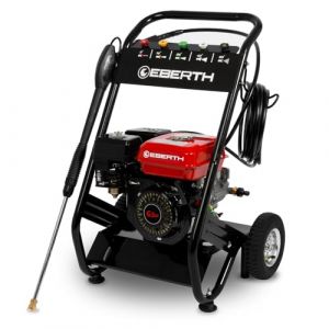EBERTH Nettoyeur Haute Pression &agrave; Essence, Auto-amor&ccedil;ant, Pression de Travail de 210 Bar, 5 Buses et Tuyau pour Aspirer l'eau, Nettoyeur Haute Pression Professionnel avec Moteur &agrave; Essence 4 Temps 6,5 (rocket-tools, neuf)
