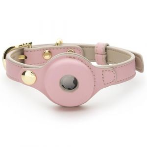 Nina Woof Cupertino Collier pour Chien en Cuir v&eacute;gan, rembourr&eacute;, Boucle r&eacute;glable, Support AirTag (Non Inclus), Rose, Taille XS (Tour de Cou : 23&ndash;30 cm) (Honest Brands Shop, neuf)