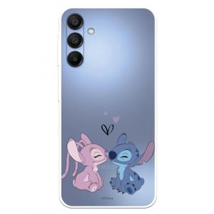 Coque compatible avec Samsung Galaxy A15 5G Officielle Disney Angel & Stitch Baiser pour protéger votre téléphone portable Coque en silicone transparente souple sous licence officielle Lilo & Stitch (La Casa de Las Carcasas, neuf)