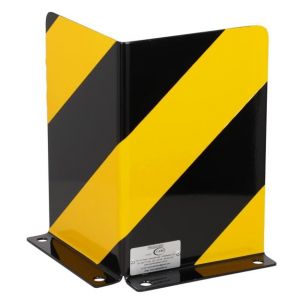 LogistSystem Protection d'angle en tôle | Pour parkings et entrepôts | Couleur : noir et jaune | Dimensions : 20 x 20 x 3 cm | Épaisseur : 3 mm | Hauteur : 30 cm | 1 pièce, BLP.ON_BL-3 (Logist System PL, neuf)