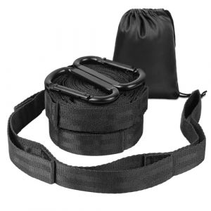 Vicloon 2 Sangle pour Hamac, 2m*2.5cm, Suspension d'accessoires pour Hamac de Camping avec 2 Mousquetons, Port&eacute;e Maximale de 1000kg, Fixation Hamac pour Balan&ccedil;oire, Camping, Voyages (Noir) (HANSBUY, neuf)