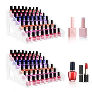 JMIATRY 2 Pi&egrave;ces 7 Couches Rangement Vernis a Ongle, Boite Rangement Vernis &agrave; Ongles en Acrylique Transparent Rangement Vernis Semi Permanent Etagere Vernis a Ongle - 31x29.5x18.5CM (JMIATRY, neuf)