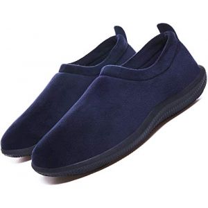 Hiver Pantoufles Hommes Femmes Coton Peluche Chaussons Mémoire Mousse Accueil Slippers Automne Intérieur/extérieur Chaussures Unisexe Taille, Tiefes Bleu, 38 EU,Bleu,38 EU (anxier, neuf)