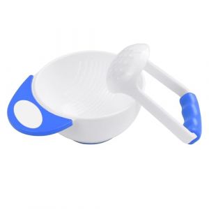 HOTUT Bol de Broyage pour Bébé, Bol de Broyage de Purée, Bol à Mélanger, Mresse-purée pour Bébé, Bol d'alimentation pour Bébé, Presse Alimentaire pour Bébé - Bleu (ZHDAYA, neuf)