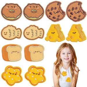 12 Pcs Ecusson a Coudre Thermocollant Enfant, Patch Thermocollant, Mignon Toast écusson, Stickers Tissu pour Jeans, T-Shirt, Chapeaux, DIY Accessories (QUQU JIANING, neuf)