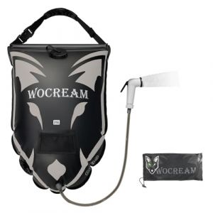 Douche camping en plein air, sac de douche de camping 6,6 gallons/25 L, sac de douche en TPU, grand d&eacute;bit d'eau, douchette &agrave; main, douche solaire, douche portable pour camping, plage, sac &agrave; dos, blanc (CyConncet-EU, neuf)