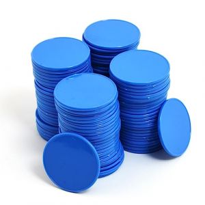 Smartdealspro Lot de 100 mini jetons de poker en plastique opaque avec boîte de rangement Bleu purssien 32 mm (SuperDealsPro(SmartDealsPro Official Store), neuf)