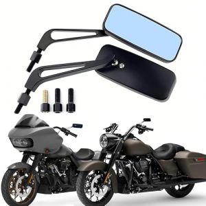 YUJYGAO 8mm 10mm Rétroviseur Rectangulaire Moto, Rétro Rétroviseur Latéral Compatible avec Bobber Cruiser Choppers Touring ATV Sport vélo Street Bikes (Yao Shun Trading, neuf)