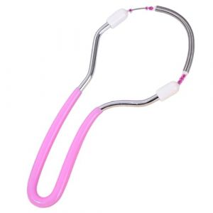 &Eacute;pilation par filetage, outil de filetage &agrave; ressort en acier inoxydable de 4, 1 x 2, 1 pouces avec prise confortable, &eacute;pilateur manuel portable pour le visage pour femmes, dissolvant pour la l&egrave;vre su (BBhalcyonheiyo, neuf)