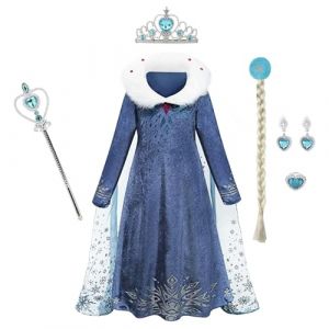 Discoball - Filles - Robe Princesse Elsa - D&eacute;guisement Princesse Anna - Up for - Filles - D&eacute;guisement Anna - Robe Halloween Christmas Fancy Birthday Party Coronation Dress(6-7 Years) (MUNCASO, neuf)