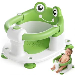 ITMNMNL Siege Bain Bebe,Si&egrave;Ge de Bain pour B&eacute;B&eacute;,Si&egrave;ge de Bain B&eacute;b&eacute;,Anneau de Bain Bebe,Si&egrave;ge de Bain avec 4 Ventouses et Coussin,Chaise de Bain Portable et S&ucirc;re pour la Douche ou le Bain - Vert (GROSU SHOP ONLINE, neuf)