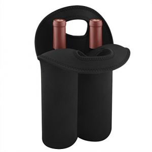 Linkidea Sac de Transport de vin et Sac Isotherme pour 2 Bouteilles de vin, Sac à Main Isotherme en néoprène pour 2 Bouteilles d'eau, Boissons, bière, Sac à Main pour Voyage avec poignée de Transport (LinkideaEU, neuf)
