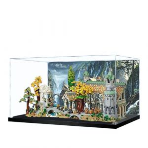 Vitrine en acrylique pour Lego 10316 Seigneur des Anneaux Ch&acirc;teau de Rivendell, Bo&icirc;te transparente anti-poussi&egrave;re - Seulement la vitrine, Bo&icirc;te de pr&eacute;sentation compatible avec Lego 10316 (Rev&ecirc;tement (JSSHSTOP, neuf)