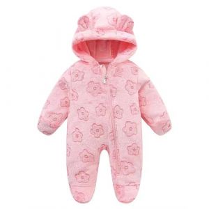 Hiver Chaud Pyjama B&eacute;B&eacute; Nouveau-N&eacute; Barboteuse Manteau d'hiver Polaire Combinaison Vetement Noel Bebe Mignon Fille Enfant Fourrure Naissance 0-18 Mois (MAIE25, neuf)