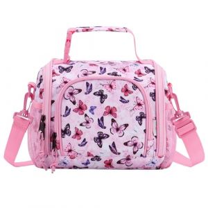 VASCHY Sac Isotherme Enfant, Spacieux 8L avec Poches Organis&eacute;es Design &Eacute;l&eacute;gant pour Fille Gar&ccedil;on, Sac &agrave; Lunch Repas Gouter pour &Eacute;cole Pique-nique Excursion Papillon Rose (Vaschy, neuf)