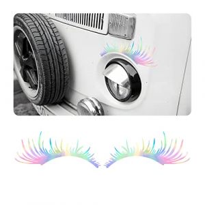 CGEAMDY 2 Paires Sourcils De Phare, Sourcils De Phare De Voiture, Voiture Phare Arrière Sourcil Paupières Garniture Couverture Lampe Autocollant, Voiture Cils Autocollant Décoratif(Multicolore) (CGE Auto, neuf)