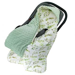 YATOLA Mer Animaux Couverture avec Capuche Couverture B&eacute;b&eacute; Si&egrave;ge Couverture Landau Moelleuse Couverture Enveloppante Nid d Ange si&egrave;ge Auto Cadeau Naissance Fille Garcon Blanket (Blanc Vert) (iTwinkle-Huang, neuf)