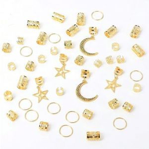 Zosutetoxo 45st&uuml;ck Gold Ensemble de Bijoux de Cheveux: Accessoires Cheveux Baroques Coquillage avec &Eacute;toiles et Perles, Anneaux Cheveux Animaux Marins pour Tresses et Dreadlocks (hebishiqibinquliutongshangmaoyouxiangongsi, neuf)