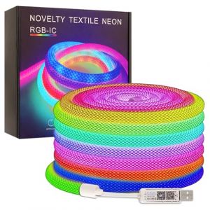 4M RGB Bande LED, IP65 étanche 360 degrés Tube de maille circulaire néon, Flexible Dream Color Neon Ruban LED pour la fête à la Maison(Le port USB n'est pas étanche) (PSTAR, neuf)