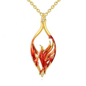 YAFEINI Collier ph&eacute;nix, en pierre de lune, pour femme, en argent sterling 925, avec pendentif ph&eacute;nix, bijou, cadeau pour femme et fille, 24mm, Argent sterling, Zircone cubique (IOFUGJGOIS, neuf)