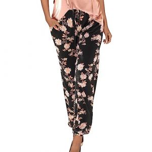 G&eacute;n&eacute;rique Pantalon Fluide &Eacute;t&eacute; Boho Femme - Harem D&eacute;contract&eacute; Taille Haute Floral Imprimer &Eacute;lastiqu&eacute;e avec Poches - Baggy L&eacute;ger pour Yoga et Plage Sarouel (YINYUAN（Livraison en 5 &agrave; 8 jours), neuf)