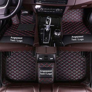 Tapis de Sol Personnalisés pour Jaguar F/E/X/S-Pace/Type XF XE XK XJ,Tapis en Cuir PU imperméable Anti-poussière Noir Rouge (Maiduoluoo, neuf)