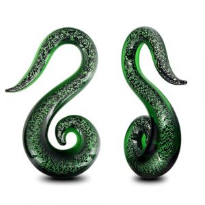 Longbeauty 1 paire de bouchons d'oreille en verre, spirale, hippocampe, écarteur, escargot d'expansion, faucille, 5 mm à 10 mm, 5MM (Longbeauty, neuf)