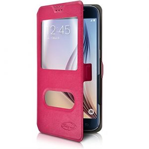 Etui &agrave; Fen&ecirc;tre Universel M Rose pour Smartphone Ordissimo LeNum&eacute;ro1 (Seluxion, neuf)