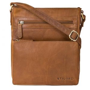 STILORD 'Kian' Sacoche Homme Bandouliere Cuir Sac Bandouli&egrave;re Homme Vintage Sac &agrave; l'&eacute;paule Petite Sacoche Homme en Cuir V&eacute;ritable, Couleur:Cognac Marron (STILORD Cuir, neuf)