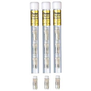 Pentel Gommes de Rechange pour Graphgear 1000 Graphgear 500 Sharplet pg500 pg300 P200 (Lot de 3 tubes – 12 recharges pour Effaceur) (OMGHC., neuf)