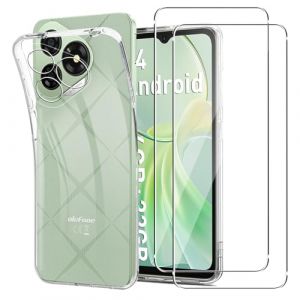 MEMELOKA Coque pour Ulefone Note 19 + 2 Pi&egrave;ces Verre Tremp&eacute;, Ultra Mince Housse de Protection TPU Souple[Anti-Rayures][Anti-Jaunissement] Etui pour Ulefone Note 19 - Transparente (YDX-FIRST, neuf)