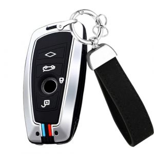 ontto Coque de cl&eacute; de Voiture pour BMW F20 F30 G20 F31 F34 F10 G30 F11 X3 F25 X4 I3 M3 M4 S&eacute;rie 1 3 S&eacute;rie 5 Coque de Protection en m&eacute;tal pour cl&eacute; de Voiture 4 Boutons Argent&eacute; (Ontto, neuf)