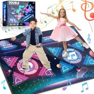 Aragallant Tapis de Danse pour Enfants, Double Tapis de Danse pour Filles et Garçons de 3 4 5 6 7 8+ Ans, Musique Pad de Danse Jouets pour Enfants et Adultes Anniversaire de Noël Cadeau (Aragallant Etrade, neuf)