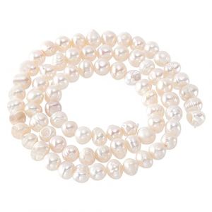 NBEADS 1 Brin environ 81 Pcs Perles de Culture D'Eau Douce Naturelles, 4-5mm Perles Ovales Naturelles pour L'Artisanat Faisant Bijoux Bracelet Collier Boucle D'Oreille, Riz, Coquillage Couleur (ARRICRAFT FR, neuf)