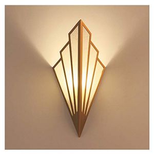 CréAtif GéOméTrie Applique Murale Interieur Moderne Lampe Murale Simple Tissu Fer Abat-Jour Art DéCo Pour Chambre Chevet Escalier Couloir Eclairage Personnalité Applique G9 Inclus Ampoule,Laiton (furuidemu, neuf)