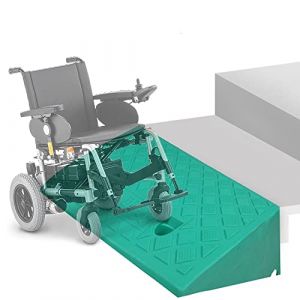 ZJIEX Rampe en Caoutchouc pour Fauteuil Roulant, Bordure Hauteur 3-19cm, D'Accès Robuste, De Chargement Portable pour Voiture, Scooter, Vélo (Vert, 50x22x4cm) (Yingrui Chang, neuf)