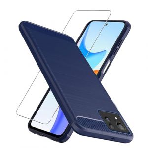 LYZXMY Verre trempé pour ASUS Zenfone 11 Ultra Coque Bleu Fibre de Carbone + Verre trempé Film Protecteur - Souple Étui Carbon Fiber Housse Case Cover pour ASUS Zenfone 11 Ultra (6.78") (LIJIASHUMA, neuf)