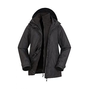 Mountain Warehouse Fell Veste 3 en 1 pour Femme - Veste Imperm&eacute;able Et Polaire Microfleece, Parka L&eacute;g&egrave;re Et D&eacute;perlante &Agrave; Capuche pour Femme Noir 40 (Mountain Warehouse, neuf)