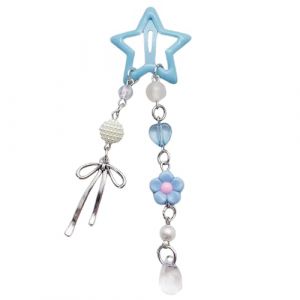 Pince &agrave; cheveux &eacute;l&eacute;gante en forme d'&eacute;toile color&eacute;e dopamine avec pendentif en forme d'&eacute;toile pour f&ecirc;tes et rendez-vous (LLLucky, neuf)