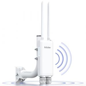 AdaLov Gigabit Point d&rsquo;Acc&egrave;s sans Fil Ext&eacute;rieur, Point d&rsquo;Acc&egrave;s WiFi Longue Port&eacute;e, 1200Mbps Double Bande 2,4/5,8 GHz, &Eacute;tanche IP66,R&eacute;p&eacute;teur WiFi pour Magasin/Jardin/Garage/&Eacute;cole/Camping-Car,48V PoE (BOBLOV FR Store, neuf)