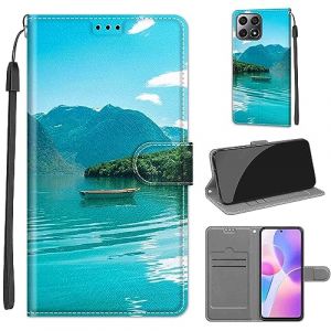 SIENIANLINE Coque pour Honor X8 4G / X30i / Play 6T Pro, &Eacute;tui de Protection en Cuir PU et TPU, Flip Case avec Fermeture Magn&eacute;tique, Support Fonction, 2 Emplacements pour Cartes (DIKAS, neuf)
