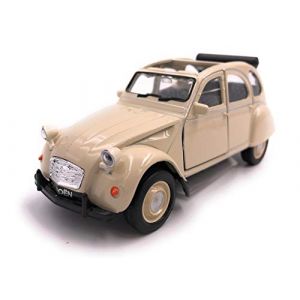 H-Customs Welly Citro&euml;n 2CV Convertible Model Car Auto Produit sous Licence 1: 34-1: 39 Beige Ouvert (h-customs17, neuf)