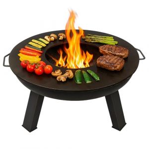 SOUK ONE Plancha Anneau de cuisson Ø 60 cm Anneau de barbecue pour brasero, tonneau à feu – Plaque de cuisson en acier de 4 mm d'épaisseur (Contenu de la livraison : 1 plancha sans braser) (SOUK ONE, neuf)