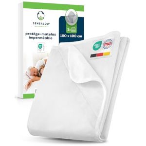 Sensalou Prot&egrave;ge-Matelas 160x190 cm Imperm&eacute;able Al&egrave;se Lit Respirante Hypoallerg&eacute;nique &ndash; Housse Lavable 95 &deg;C &ndash; Protection Matelas Jusqu&rsquo;&agrave; 30 cm &ndash; Confort Silencieux (Tadima GmbH, neuf)