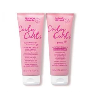 Umberto Giannini Coily Curls Ensemble shampooing et apr&egrave;s-shampoing hydratant v&eacute;g&eacute;talien et sans cruaut&eacute; envers les animaux pour cheveux boucl&eacute;s (Umberto Giannini, neuf)